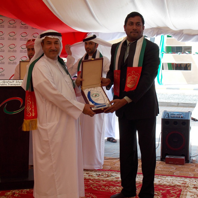 Gift Memento with Arabia Taxi Logo presented to the General Manager Mr. Abdul Karim Al Abdool