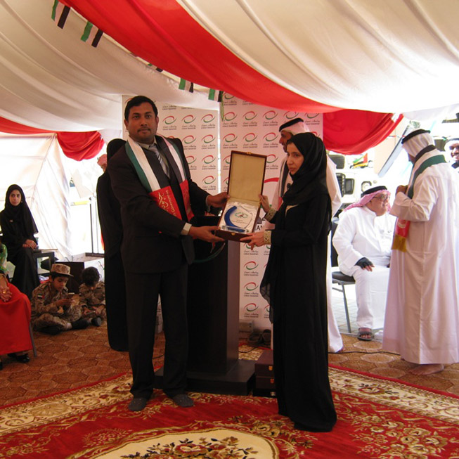 Gift Memento with Arabia Taxi Logo to the Franchise Manager Ms. Sarah Al Hosseni
